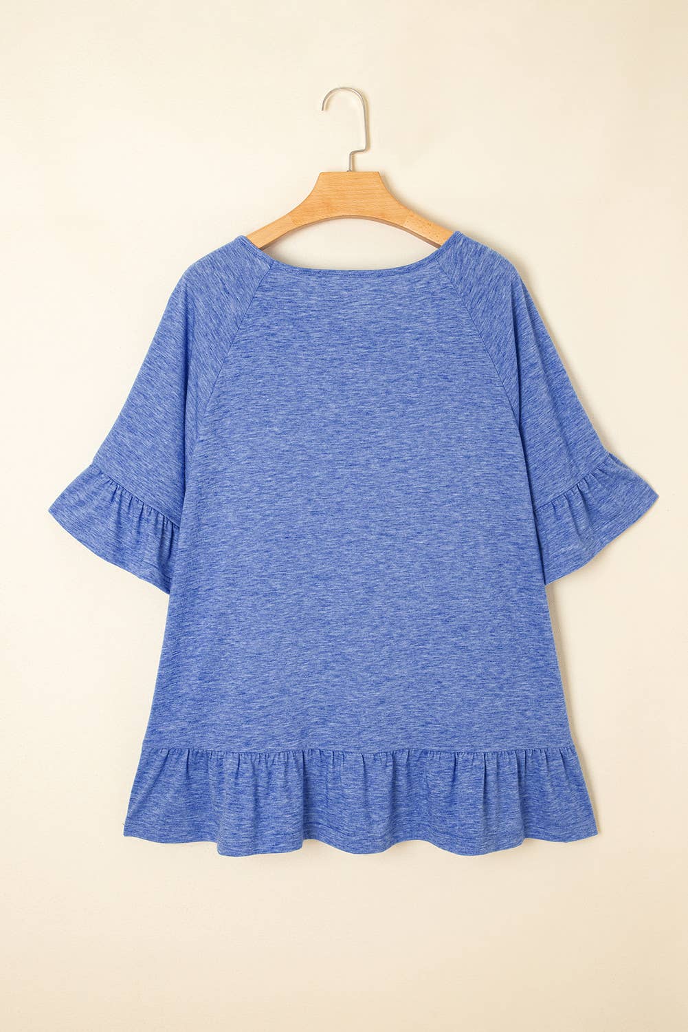 Ruffled Short Sleeve Plus Size Casual Blouse