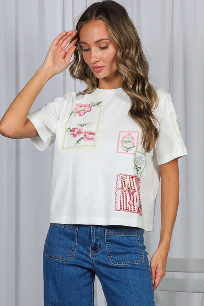 Cross-Stitch Embroidered Top