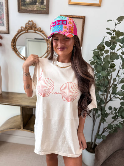 Seashell Bikini Graphic Tee on Ivory