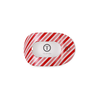 Flat Round Hair Clip | Small | Candy Cane Crush