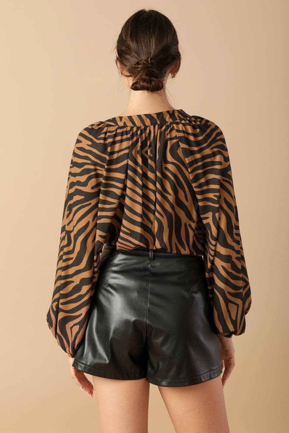 Zebra Printed Woven Top