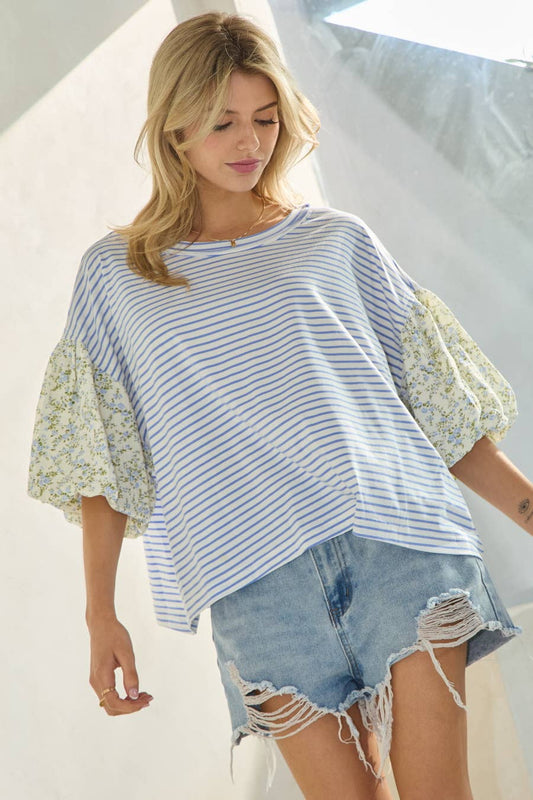 Striped Knit Pullover Top