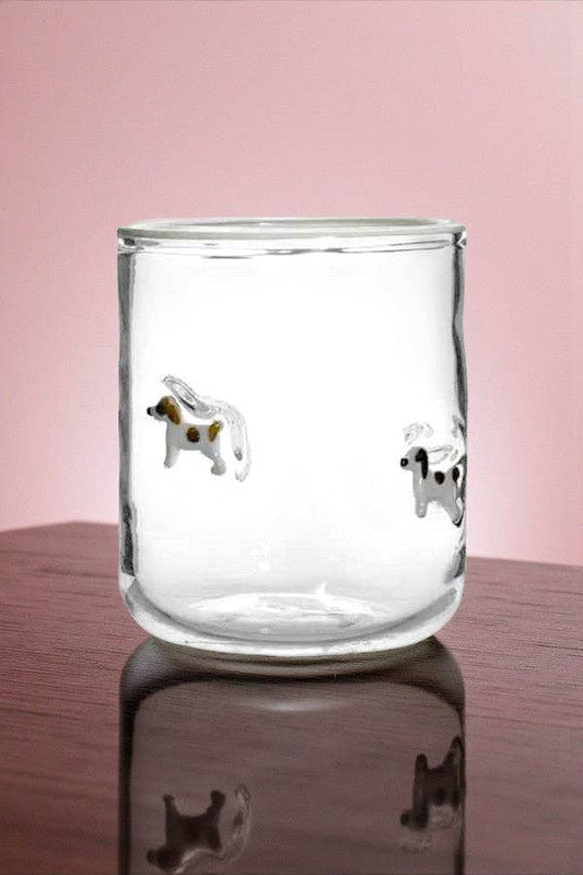 Puppy Clear Drinking Glass