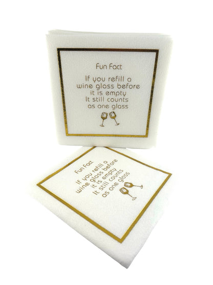 Fun Fact Linen-Feel Cocktail Napkins