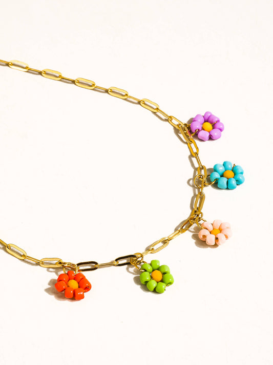 Linnea Beaded Daisy Chain Necklace