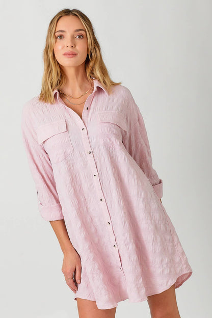 Textured Shirt Dress