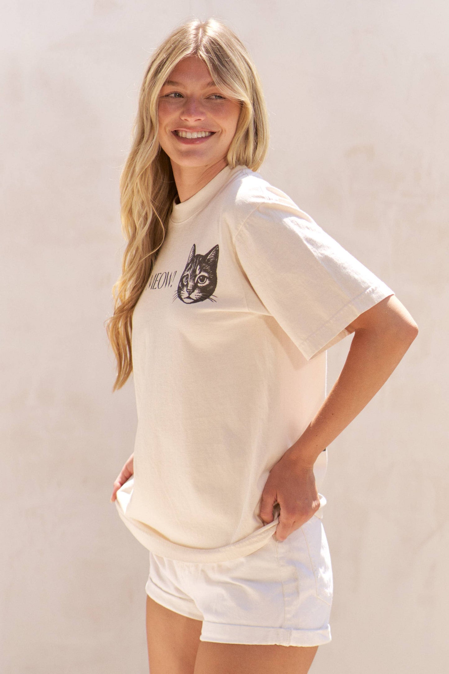Two Cat Meow Graphic Tee
