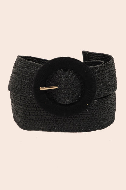 Round Buckle Braided Belt