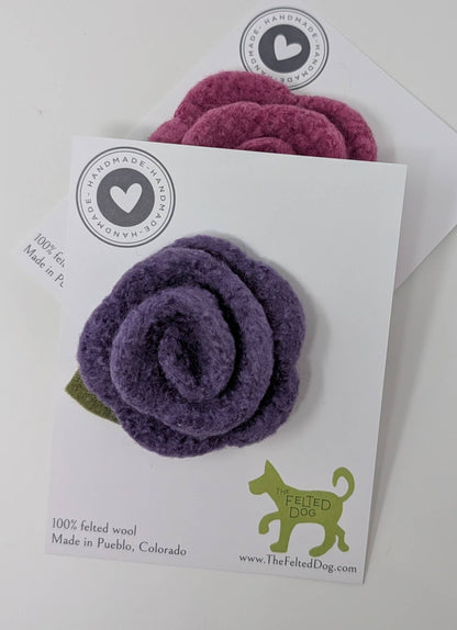 Felted Rose Brooch