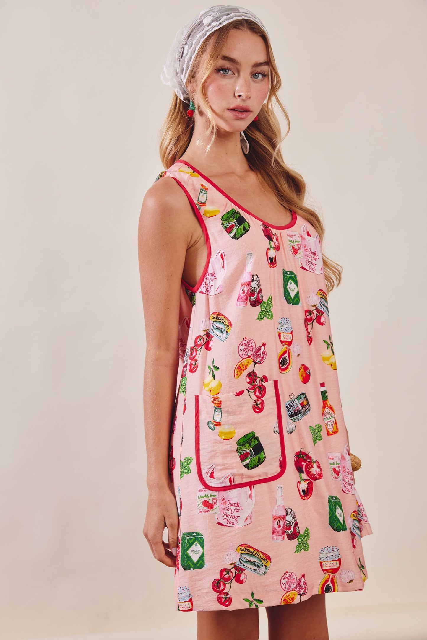 Printed Pocket Shift Dress
