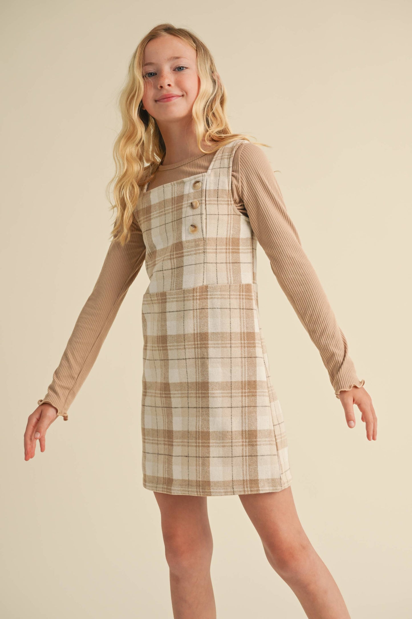 Tween Kids Girls Plaid Sheath Dress