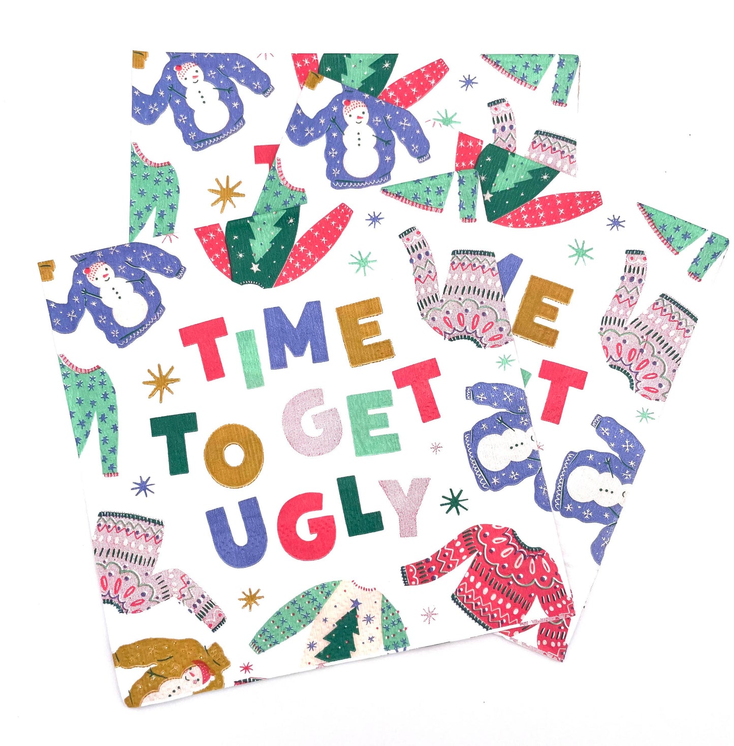 Time To Get Ugly Holiday Cocktail Napkins