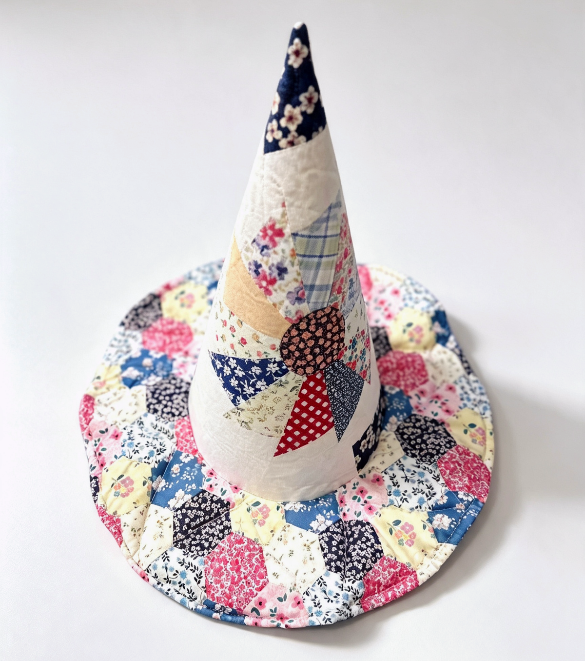 Patchwork Quilted Witch Hat Halloween Hat