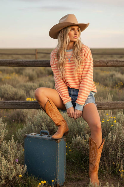 Multi Color Striped Sweatshirt