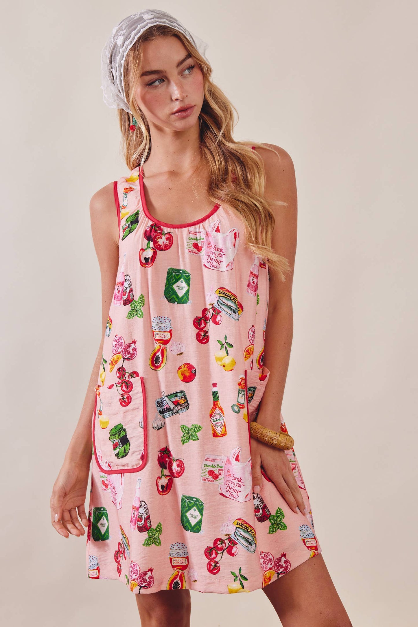 Printed Pocket Shift Dress