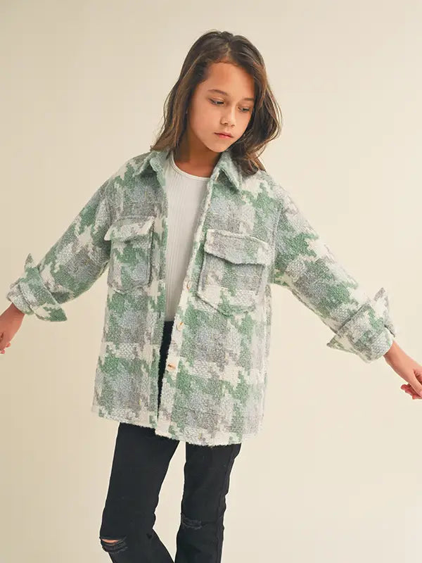 Kids Tweed Houndstooth Shacket