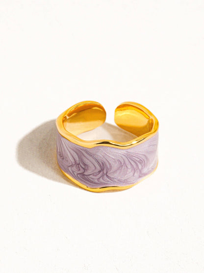 Kora 18K Gold Enamel Adjustable Ring