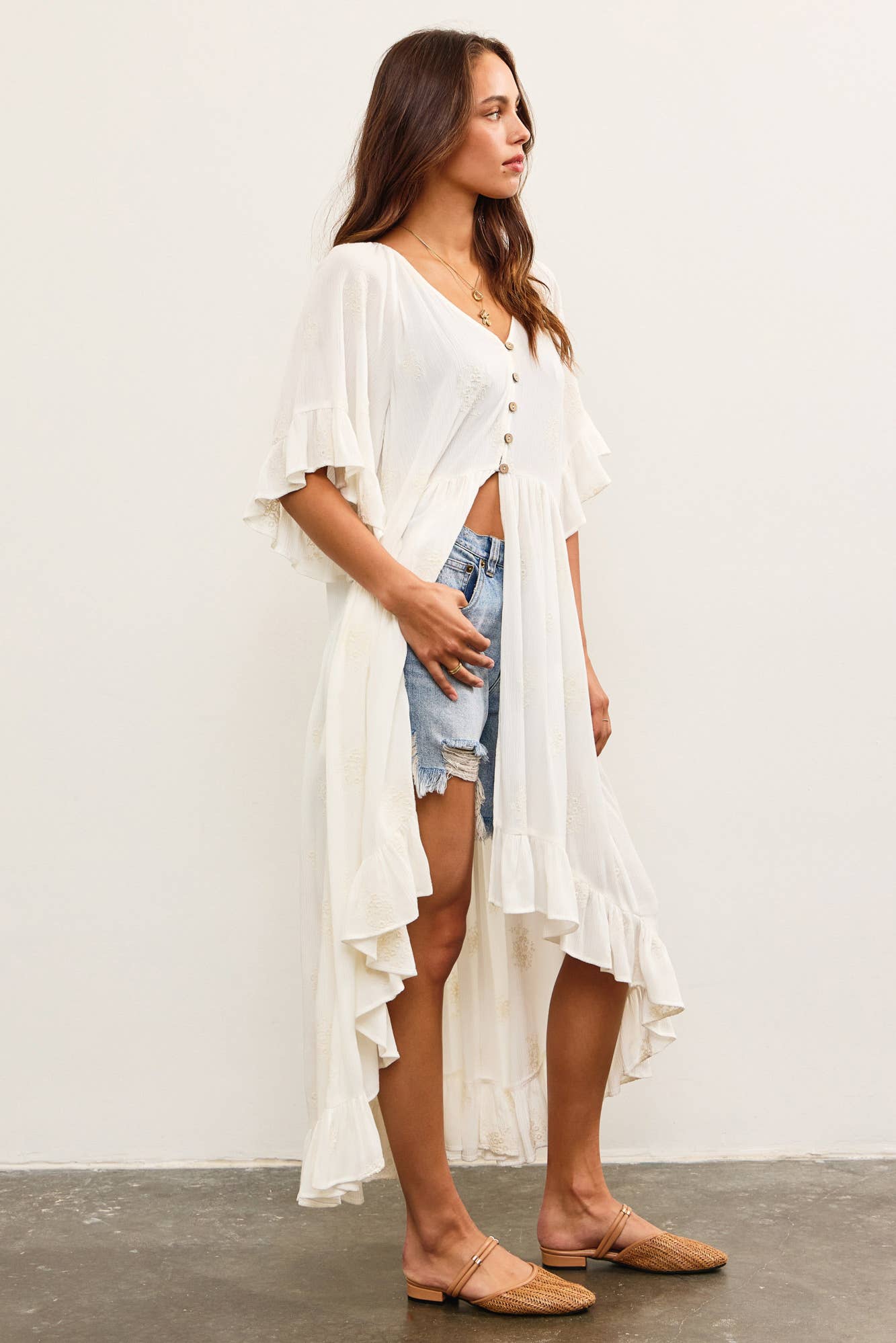 Ruffle Hem Duster