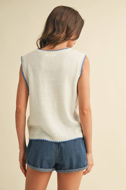 Fish Printed Sleeves Sweater