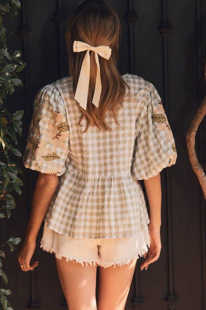 Plus Gingham Blouse