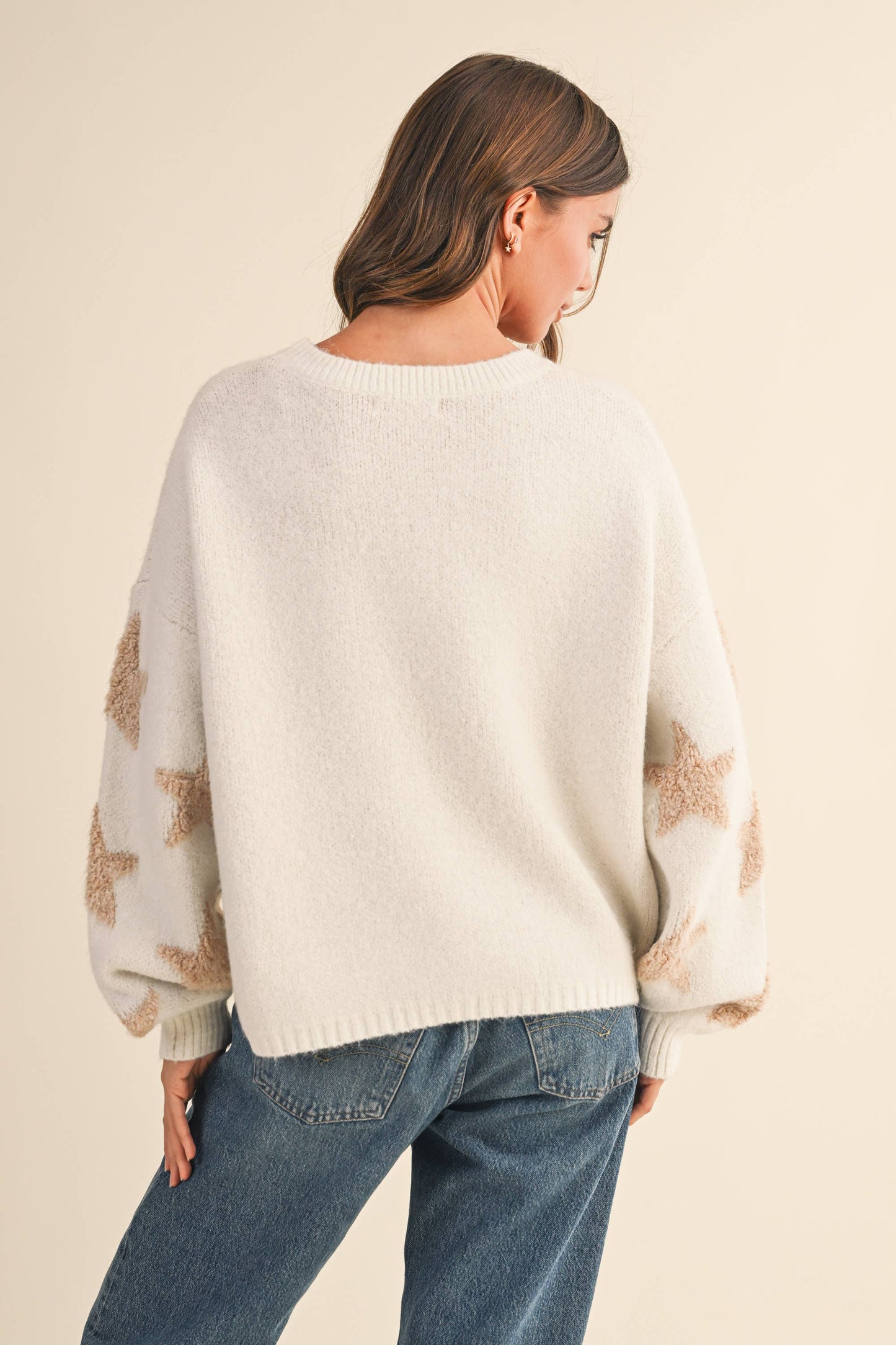 Star Contrast Sweater