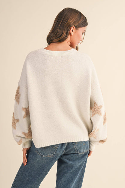 Star Contrast Sweater