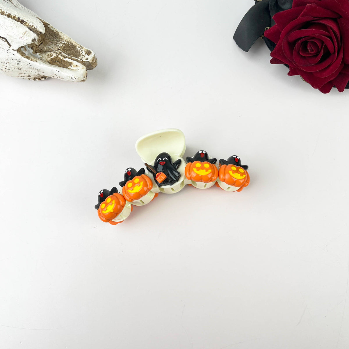 Halloween Pumpkin Party Ghost Skull Hair Claw Clip