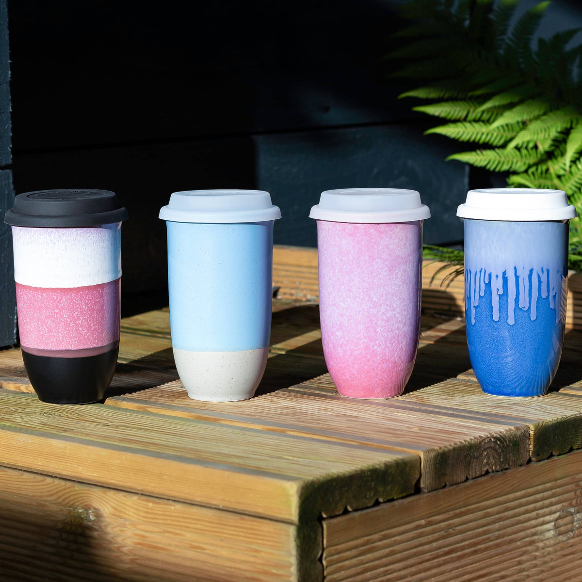 Astral Bloom Ceramic Travel Mug – 16oz - Pottery Fall Mugs
