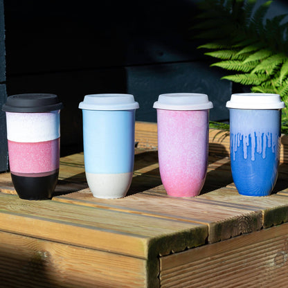 Astral Bloom Ceramic Travel Mug – 16oz - Pottery Fall Mugs