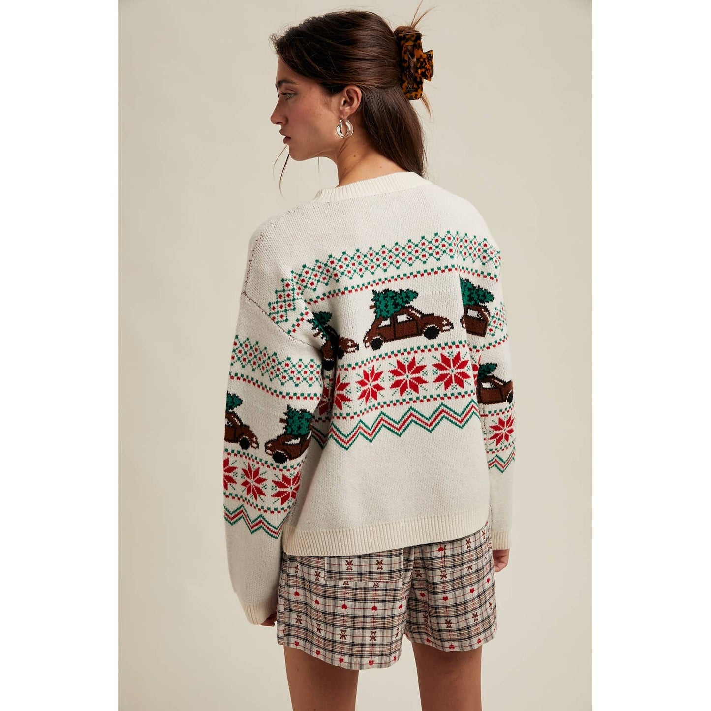 Christmas Tree Car Fair Isle Sweater