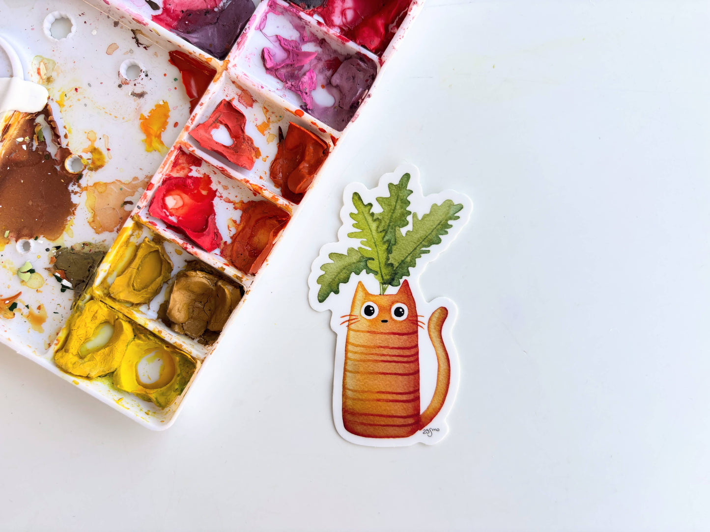 Cat Carrot Vegetable Gardening Vinyl Sticker