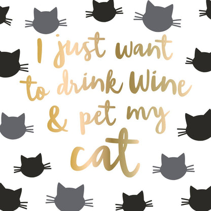 Cocktail Napkins | Drink Wine Pet My Cat