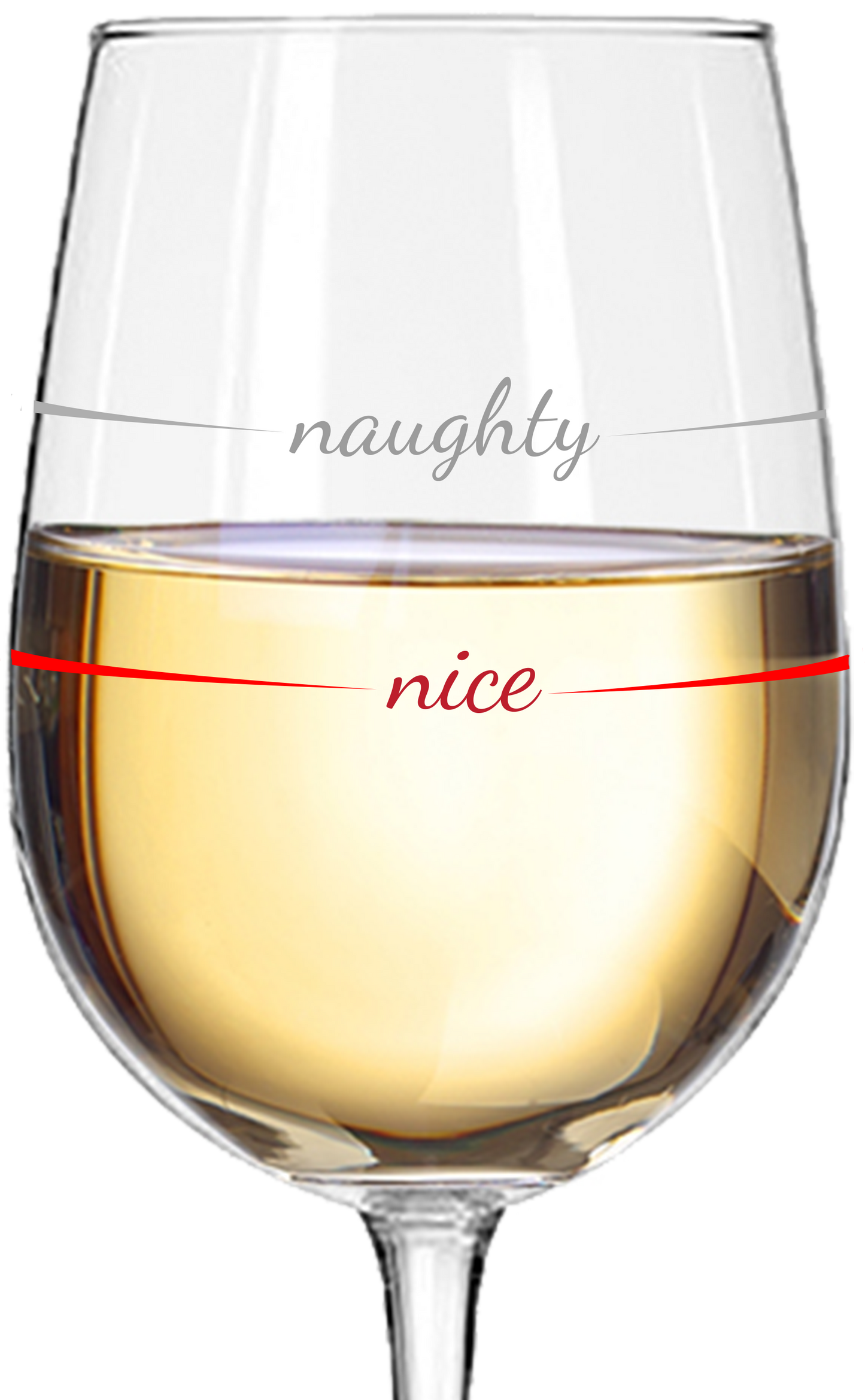 Naughty and Nice Stem Wine Glass