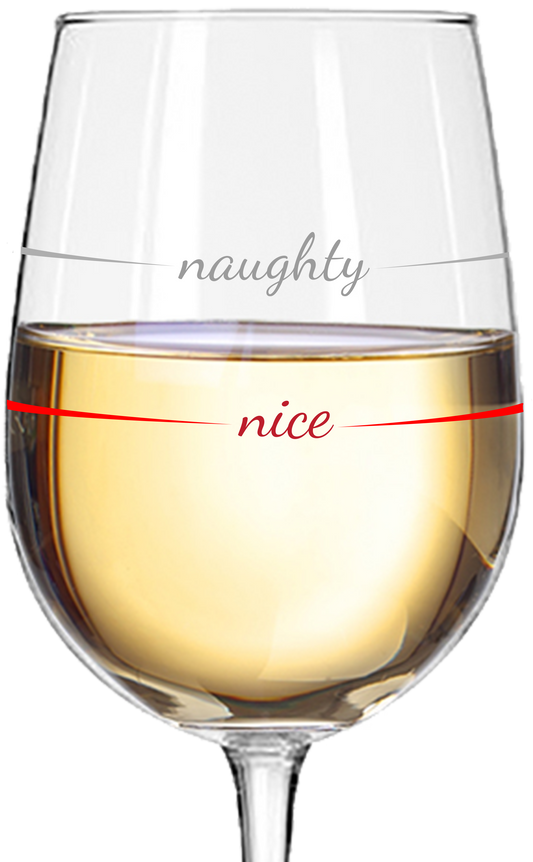 Naughty and Nice Stem Wine Glass