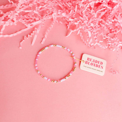 Hot Pink and Lilac Sprinkle Bracelet (Kids Size)