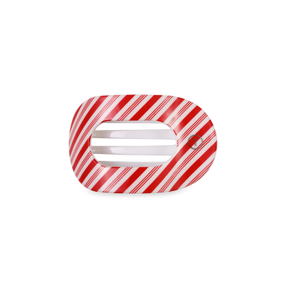 Flat Round Hair Clip | Small | Candy Cane Crush