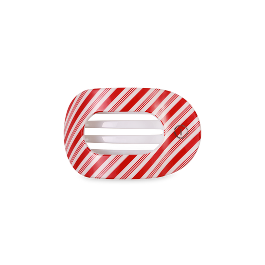 Flat Round Hair Clip | Small | Candy Cane Crush