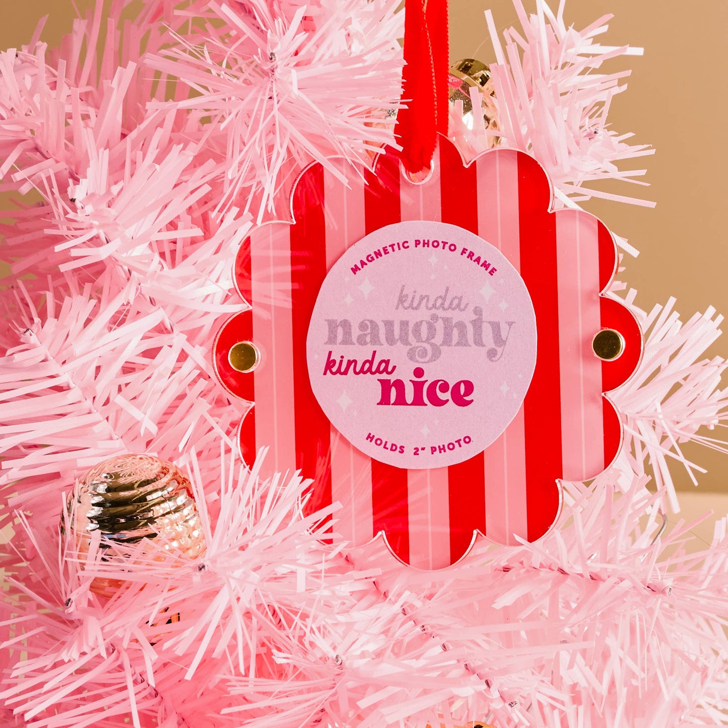 Peppermint Stripes Picture Frame Ornament