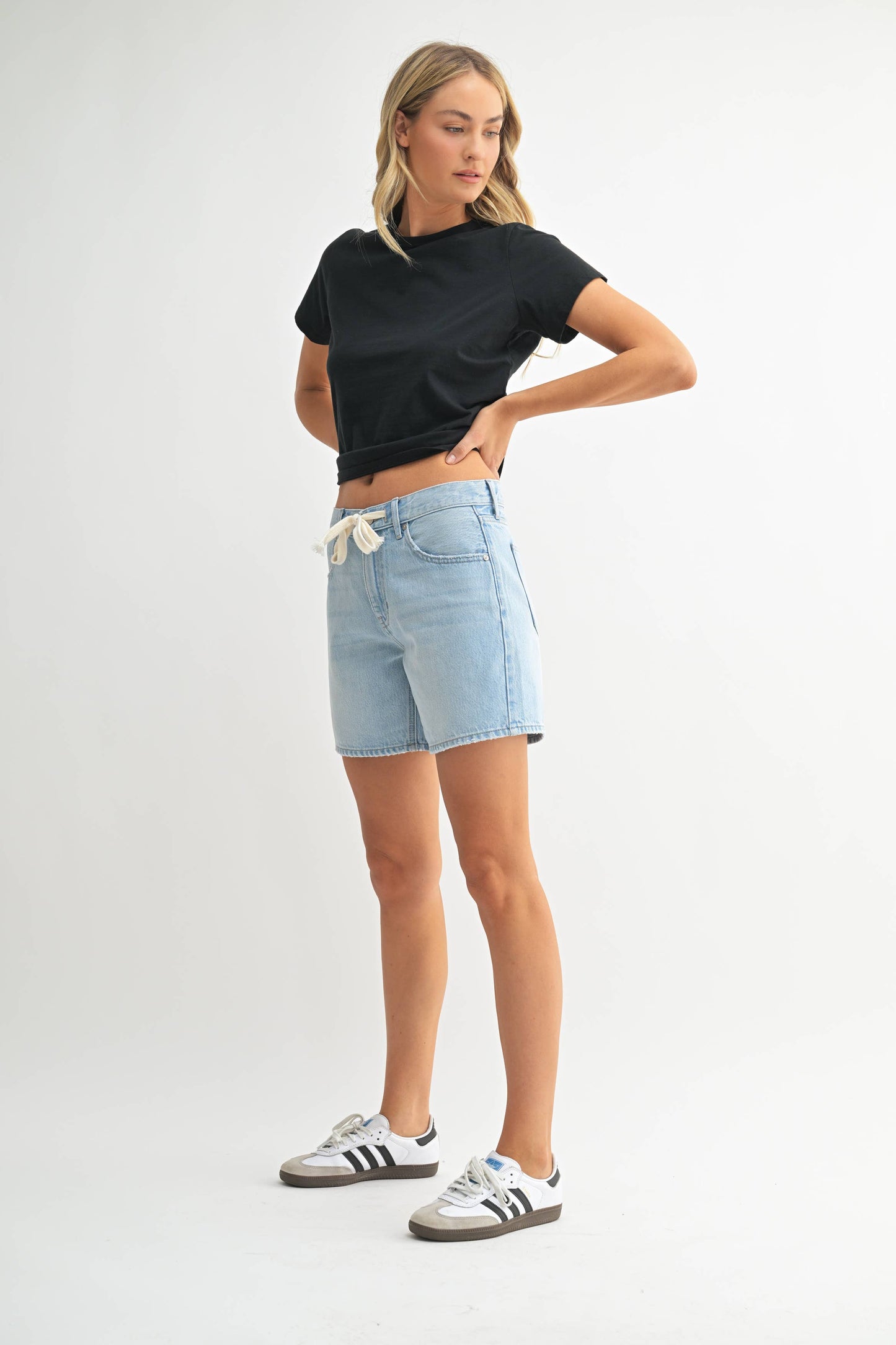 Lightweight Tie Waist Longer Short