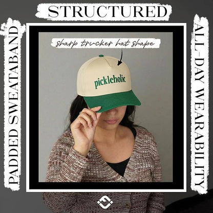 2-Tone Cap - Pickleholic - Kelly Green/Beige