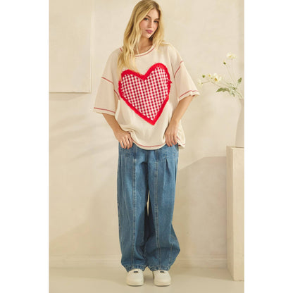 Sweetheart Gingham Waffle Tee