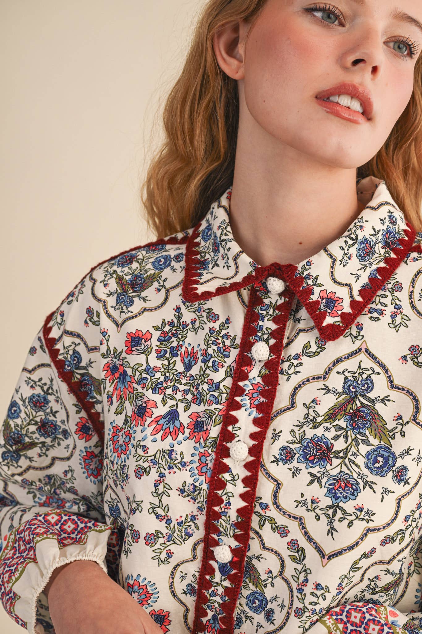 Triangle Stitch Button Down Mini Dress