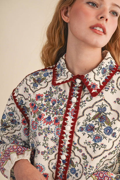 Triangle Stitch Button Down Mini Dress