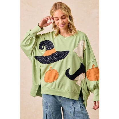 Halloween Theme Patchwork Sweatshirt
