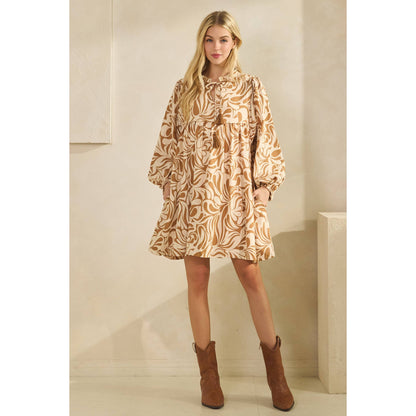 Sundown Swirl Babydoll Dress