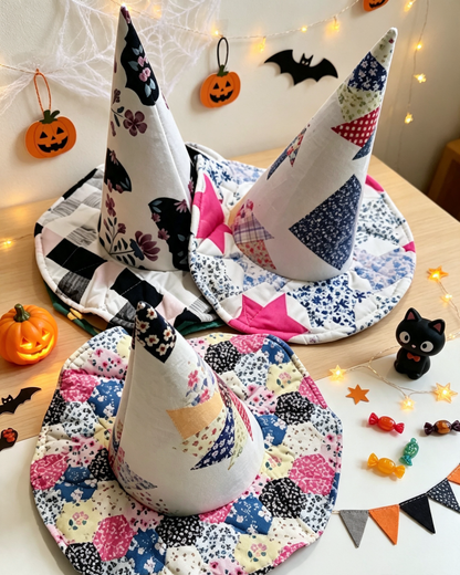 Patchwork Quilted Witch Hat Halloween Hat