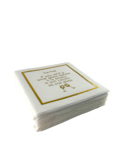 Fun Fact Linen-Feel Cocktail Napkins