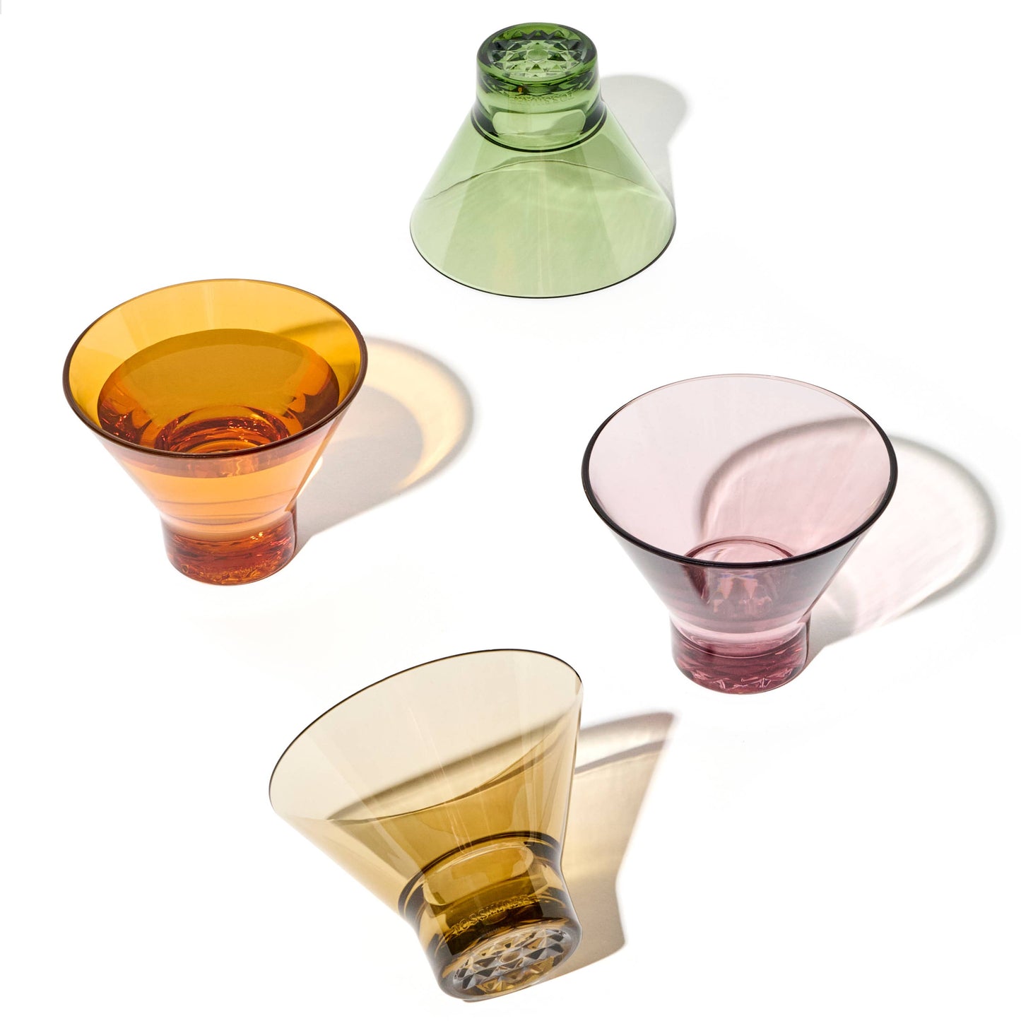 TOSSWARE RESERVE 8oz Stemless Martini Color Series 4 Pack