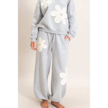 Floral Applique Matching Sweatset
