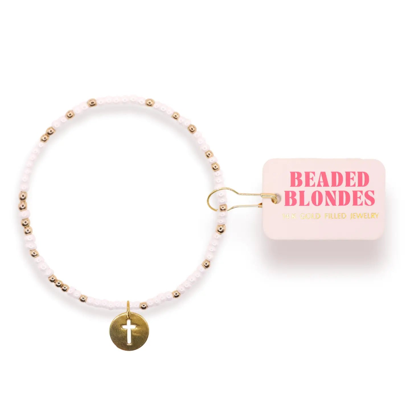 Cross Cutout Charm Bracelet On Color
